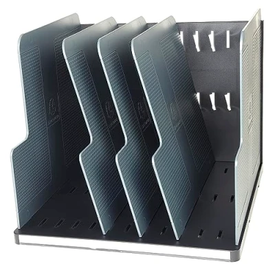 Bild av Exacompta Ref 390714D Modulotop ECOBlack Vertikalt sorteringsställ 300 x 288 255 i storlek, lämplig för A4+ dokument, 5 avdelare medföljer färg Svart/Musgrå