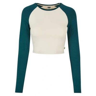 Bild av Urban Classics Cropped Retro Baseball Longs Långärmad tröja, Storlek: Large, Whitesand jasper