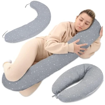 Bild av Amningskudde XXL Side Sleeper Kudde Graviditetskudde Positioneringskudde Bomull Vuxen 190 cm Galaxy