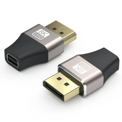 Bild av VMOJO Mini DP uttag till DisplayPort kontakt, 8K förlängningskonverter, 8K@60Hz, 4K@144Hz, 1.4, dubbelriktad överföring, adapter, 2 stycken