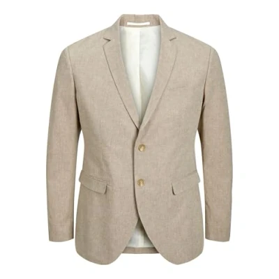 Bild av JACK &amp; JONES Herr Jprriviera Linen Blazer Slim Fit S Pls, Beige, 70