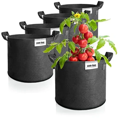 Bild av COM FOUR® 5x 20 L växtsäck för potatis Tomatkar med handtag Växtpåse Tomatväxtkruka Växtskyddssäck (20 5 st)