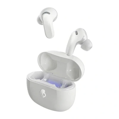 Bild av Skullcandy Rail ANC är ett par trådlösa in ear hörlurar med brusreducering, 27 timmars batteritid, mikrofon, och de fungerar iPhone, Android Bluetooth enheter Bone