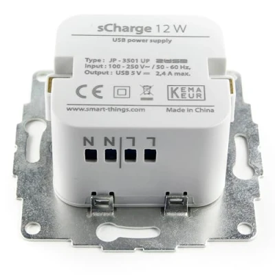 Bild av Smart things s24 C sCharge alimentator da incasso 12 W med anslutning USB kompatibel surfplatta, iPad e smartphone. Innehåller adattatore 30 cm 5 V , 5%/2 400 mA