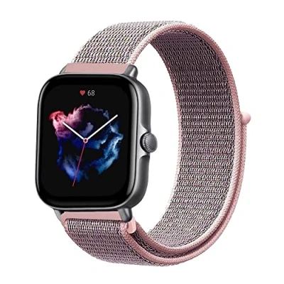 Bild av Niboow 20 mm armband för Amazfit GTS 4/GTS 4 Mini/GTS 3/GTS 2 2e/GTS 2/GTR Mini/GTR 42 mm, nylon mjukt klockarmband Bip 3 Pro/Bip 3/Bip S/Bip Lite/Bip U Pro svart