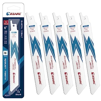 Bild av EZARC Tigersågblad två metall kobolt sabel sågblad för metallskärning 150 mm 14TPI R622PM (5 pack)