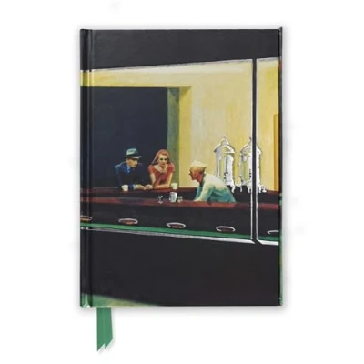 Bild av Edward Hopper: Nighthawks (Foiled Journal): Unser hochwertiges, liniertes Blankbook mit festem, künstlerisch geprägtem Einband und Magnetverschluss: 34