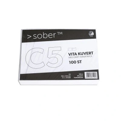 Bild av SOBER® Kuvert C5 162x229mm fukthäftande 100/fp