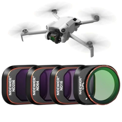 Bild av Neewer ND &amp; CPL filterset kompatibel med DJI Mini 4 Pro, pack ND16 ND64 ND256 polarisator och neutrala densitetsfilter drönarlinstillbehör, flerbelagd HD optiskt glas/aluminiumram