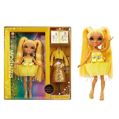 Bild av Rainbow High Fantastisk modedocka SUNNY MADISON 28 cm gul skyltdocka och lekset med 2 modekläder accessoarer perfekt för barn från 4 till 12 år