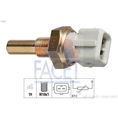 Bild av FACET 7.3171 Sonde de température, liquide refroidissement Made in Italy OE Equivalent AUDI: Cabriolet B4, VOLKSWAGEN: GOLF 3