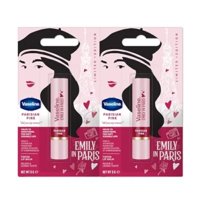 Bild av Vaseline x Emily in Paris Parisian Pink Fuktgivande läppbalsam Begränsad utgåva (2 pack parisisk rosa)