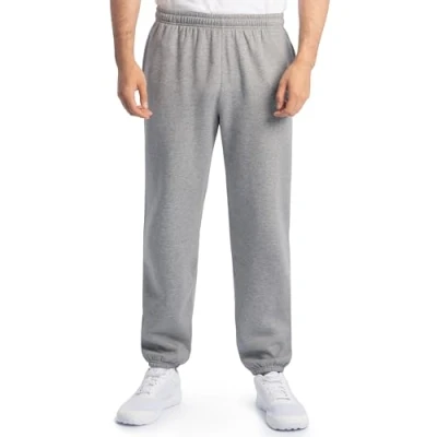 Bild av Fruit of the Loom Eversoft Fleece sweatpants för män, träningsbyxor, Grå ljung, S