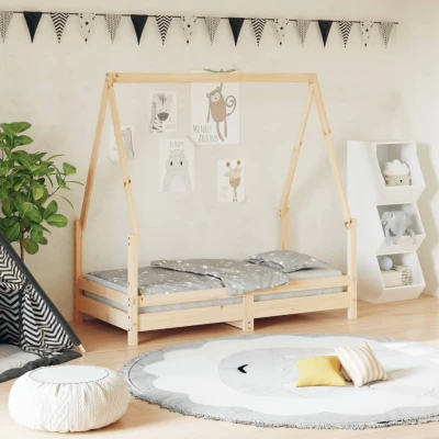 Bild av VidaXl Sängram Barnsäng 70X140 Cm Massiv Furu