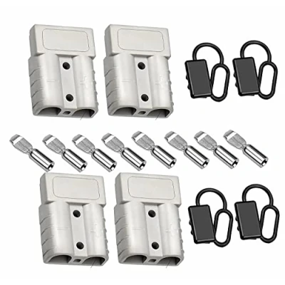 Bild av Bohaner kontakt Anderson 50 A 24 V/600 V Akü Hızlı Bağlantı Konnektörü Sert Kauçuk Tekne Kapakları Modüler Güç Konnektörleri Plug Quick Kit (grå + kapaklar)