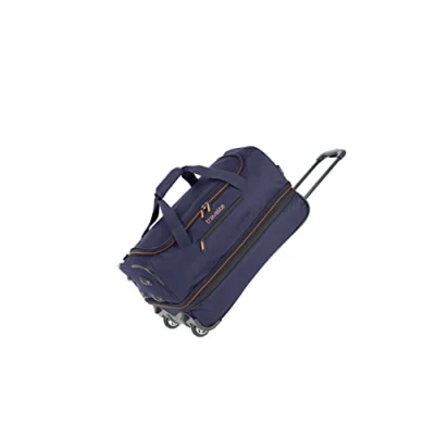 Bild av travelite 2 hjuls vagn resväska stl. L med expansionsveck bagageserie Basics: mjukt Bagage hjul extra volym, 096276, marinblå/orange, 55 cm,
