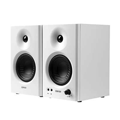 Bild av Edifier MR4 Drivna Studiomonitorer, 4&quot; aktiva högtalare för monitoreringshögtalare med nära fält Vit (par)
