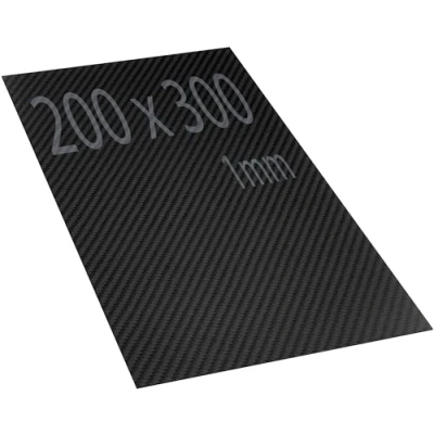 Bild av 200 x 300 mm kolfiberplatta 1 tjock 3K matt kolfiberplåt robust och stark hårdhet för CNC skärning