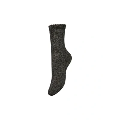 Bild av PIECES Pcsebby Glitter Long 1 pack strumpor Noos, Svart/detalj: guldfärg LUREX, One Size