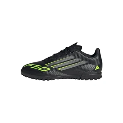 Bild av adidas Performance F50 CLUB Unisex Fotbollsskor till gräs core black/ironcoloured/lucid lemon för barn, Storlek: 38 2/3 Konstmaterial