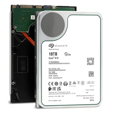 Bild av Seagate EXOS X18 18TB ST18000NM000J Internal Server Festplatte, 3,5 Zoll HDD SATA 6GB/S 7200RPM 256MB 24X7 Refurbished)