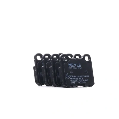 Bild av MEYLE 025 206 8715 Jeu de plaquettes frein ORIGINAL Quality Essieu arrière contact signal d&#039;usure exclu avec tôle anti bruit