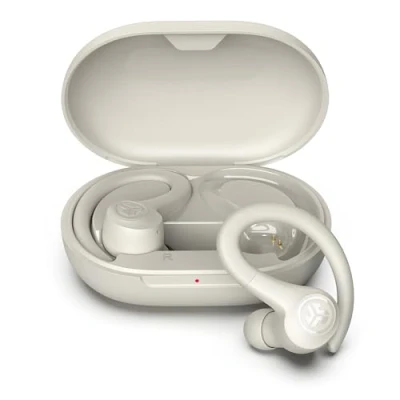 Bild av JLab Go Air Sport+ Löparhörlurar Äkta trådlösa Bluetooth Hörlurar, Öronkrokar för Sport &amp; Gym, 35+ Timmars Speltid In Ear, IP55 Svettresistenta, Be Aware läge, Sand