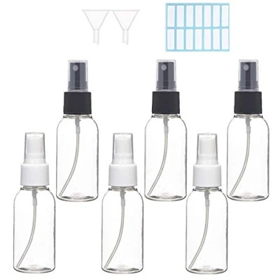 Bild av 50 ml liten sprayflaska tom klar fin dimma sprayflaskor plast resor atomiseringsflaska set påfyllningsbara flytande behållare för smink kosmetiskt hår