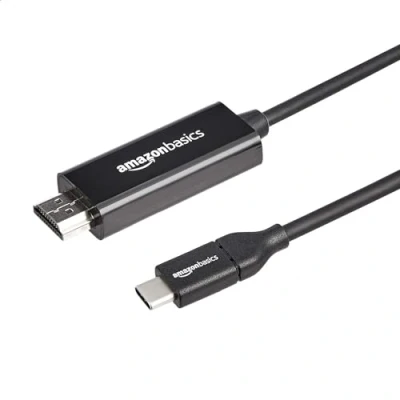 Bild av Amazon Basics USB C (källa) till HDMI (skärm) kabeladapter (Thunderbolt 3 kompatibel) 4K vid 30 Hz, 91 cm, svart