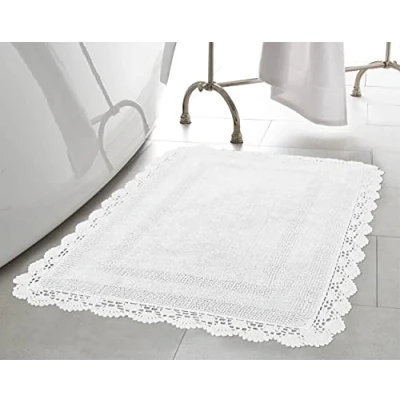 Bild av Laura Ashley Virkad badrumsmatta i bomull, 53 x 86 cm (21 34 tum), krämvit
