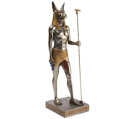Bild av lachineuse Anubis staty 31 cm egyptisk gud statyett dekoration i antika Egypten objektfigur hundhuvud byst original presentidé heminredning