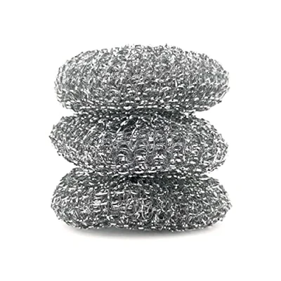 Bild av D.RECT 3 stycken stålsvampar metallgrytrengörare stålsvamp i rostfritt stål, flerfärgade, perfekt