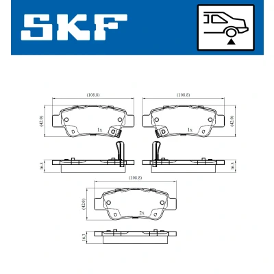 Bild av SKF VKBP 90439 A Jeu de plaquettes frein avec indicateur d&#039;usure