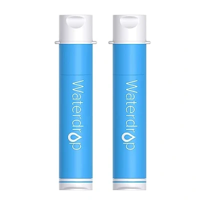 Bild av Vattendroppe, personligt vattenfilter sugrör för vandring, camping, resor, backpacking utomhussport och nödberedskap, minskar skadliga ämnen i vatten, 2 pack