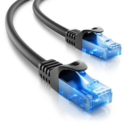 Bild av deleyCON 1m CAT.6 Ethernet Gigabit LAN Nätverkskabel RJ45 CAT6 Kabel Patch Kompatibel med CAT.5 CAT.5e CAT.6a Cat.7 Svart