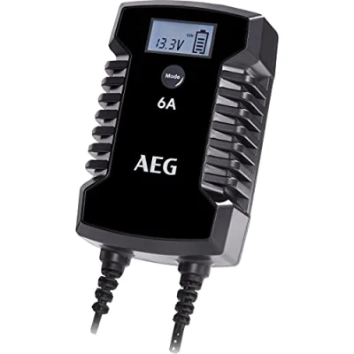 Bild av AEG Automotive 10617 mikroprocessorladdare för bilbatteri LD 6.0, 6 ampere 6/12 V, 7 HF laddningsnivåer, autostartfunktion komfortanslutning
