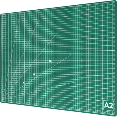 Bild av ACROPAQ Skärmatta A2, 60 x 45 cm, dubbelsidigt tryck, självläkande grön