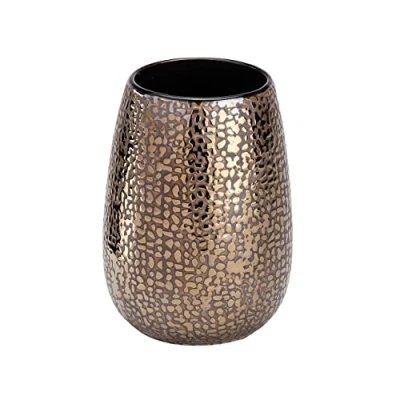 Bild av WENKO Marrakesh, tandborstmugg av högkvalitativ keramik, med en integrerad glansstruktur i orientalisk design, Ø 8,3 x 11,4 cm, brun