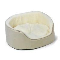 Bild av Dogman Pet Bed Sherpa High Rim Beige Medium 60x48x23cm