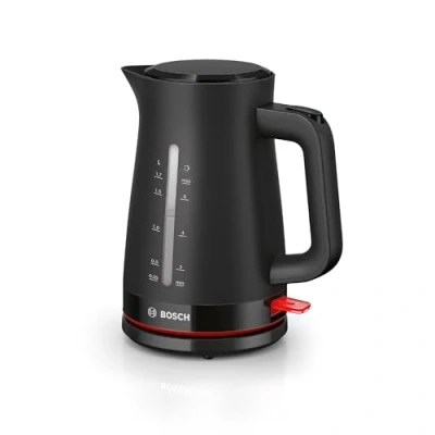 Bild av Bosch MyMoment TWK3M123 Vattenkokare med 3 säkerhetsfunktioner, inbyggt kalkfilter och en stor öppning, maxkapacitet på 1,7 l, svart