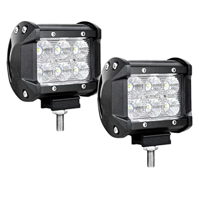 Bild av Willpower 2 st 10 cm (4 tum) 18 W LED arbetslampa, ljusramp, strålkastare, 12 V 24 kåpor, 1 800 lm offroad körljus, dimstrålkastare för traktor, lastbil, båt, bil, 4 x 4, ATV, UTV, SUV