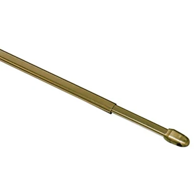 Bild av GARDINIA gardinstång för fönster, Platt oval, Utdragbar, Metall/plast, Mässing, 40 65 cm, 2 st