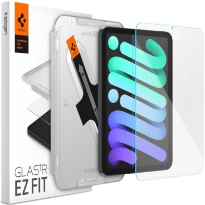 Bild av Spigen Glas.tR EZ Fit Skärmskydd kompatibel med iPad mini 7 (2024), 6 (2021), 8.3 tum, Sjabloon voor Installatiem, Kristallklart, Responsiv Touch, Case friendly, 9H härdat glas