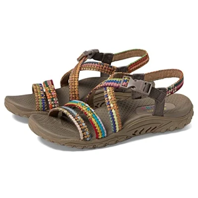Bild av Skechers Dam Reggae sew Me Boho v vd strappy slingback sandal, Muldf rgad multi, 38.5 EU