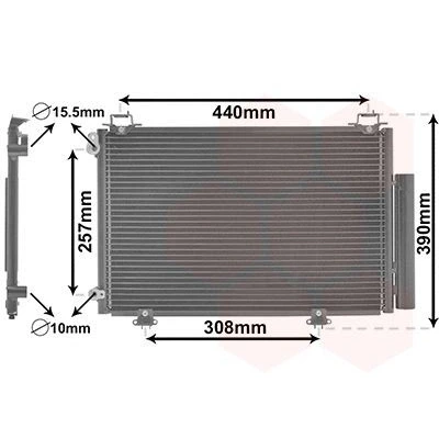 Bild av VAN WEZEL 53005267 Condenseur De Clim avec déshydrateur Aluminium 490 TOYOTA: Yaris I 3/5 portes