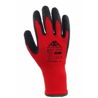 Bild av PROFITOOL 0XREK0207/L Skyddshandske svart, Röd Latex, Polyester L