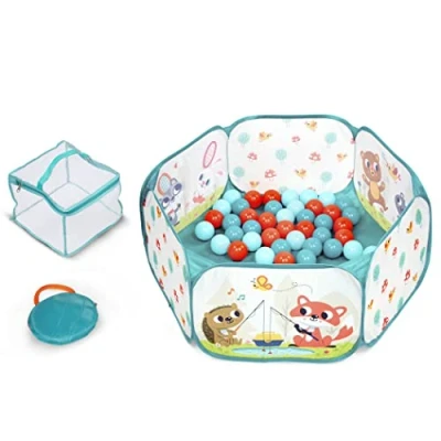 Bild av B. leksaker Mini lekplats boll grop 42 färgglada bollar vikbar och bärbar pit set för småbarn, barn, 1 år +