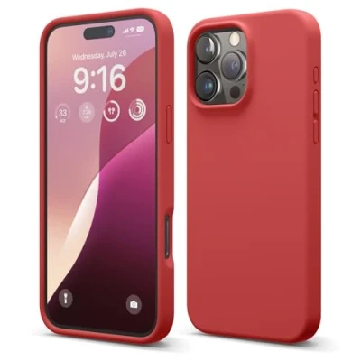 Bild av elago Kompatibel med iPhone 16 Pro Max fodral, premium flytande silikonfodral, heltäckande skydd, stötsäkert och smalt telefonfodral, reptåligt mjukt mikrofiberfoder, 6.9