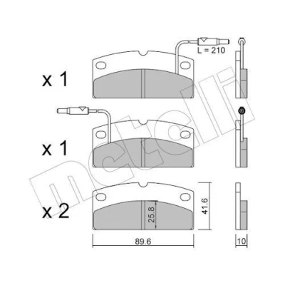 Bild av METELLI 22 1231 0 Jeu de plaquettes frein contact signal d&#039;usure inclus AIXAM: Crossline 3/5 portes, A.751 A.721 portes
