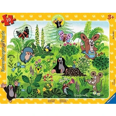 Bild av Ravensburger 05696 Barnpussel kul i trädgården 10 delar Den lilla mullvaden rampussel för barn från 3 år, gul
